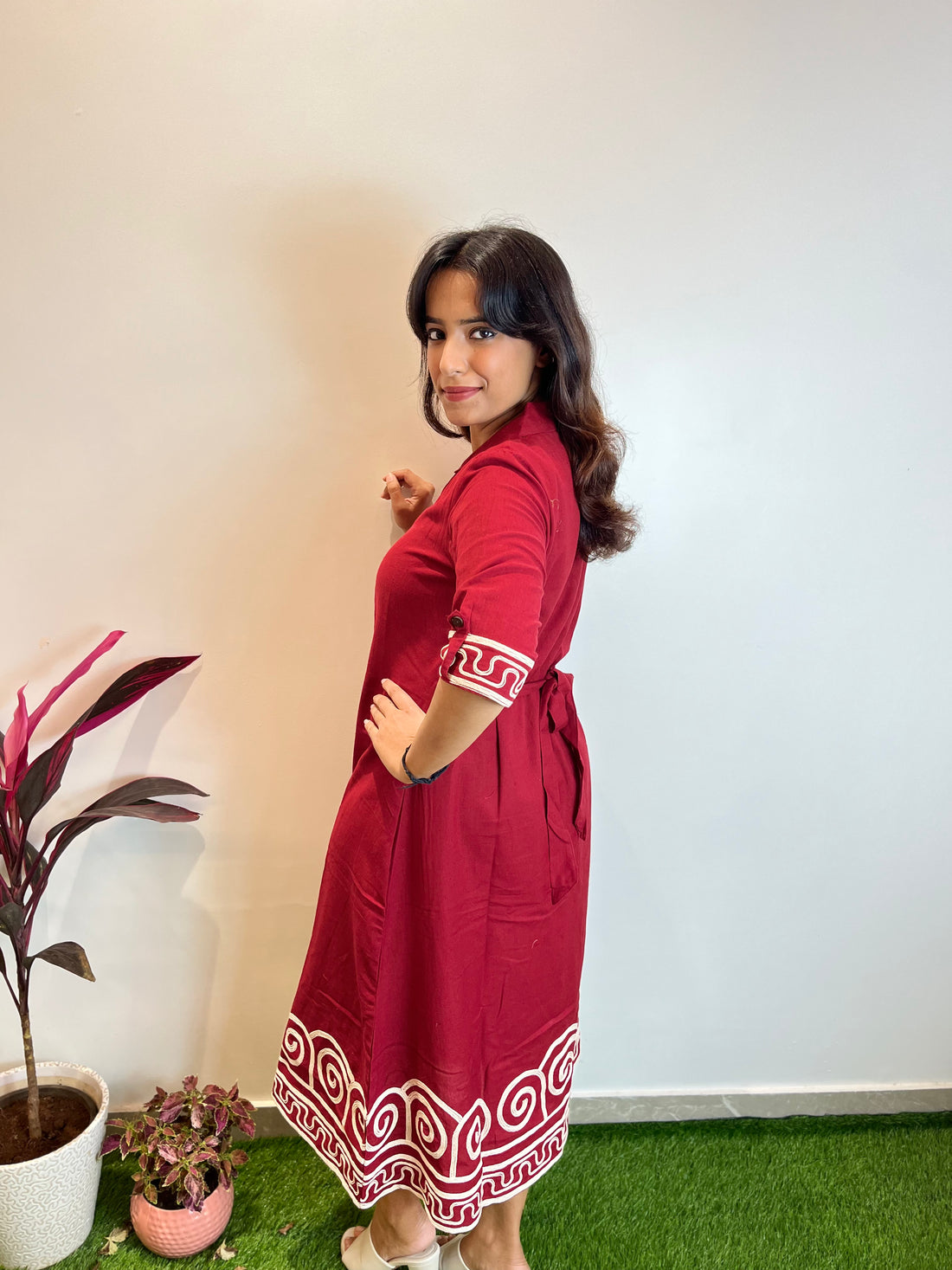 Flex with Embroidery Dress